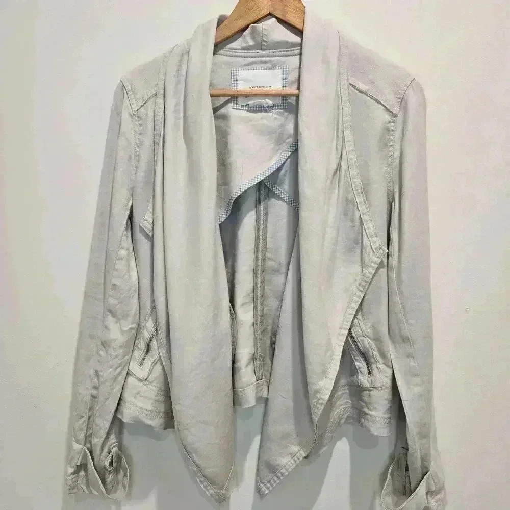 Anthropologie Gulliver Draped Women's S Bomber Jacket Faux Suede Trim